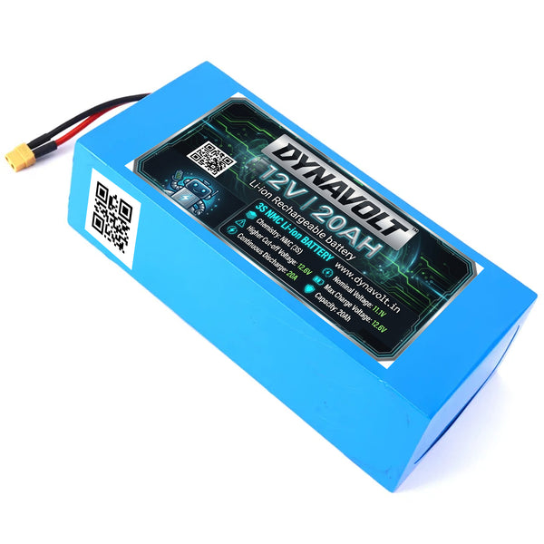 DYNAVOLT™ 12V 20Ah Lithium-Ion Rechargeable Battery for Solar Power ,UPS Backup ,Emergency Lighting ,Robotics ,Marine Electronics ,Fish Finder ,Camping Power