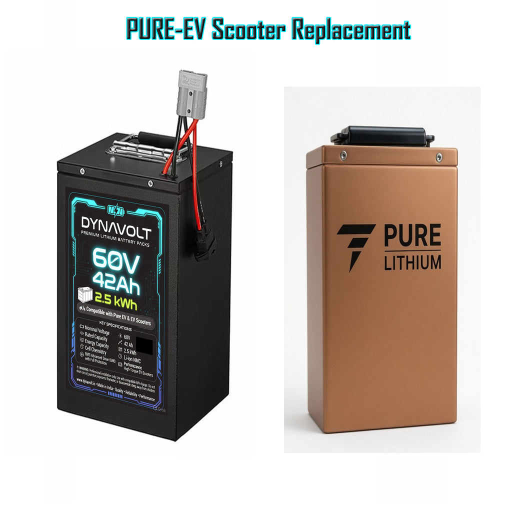 60v 42ah Rechargeable Lithium Ion Battery compatible For Pure-Ev Electric scooter and other Ev scooters