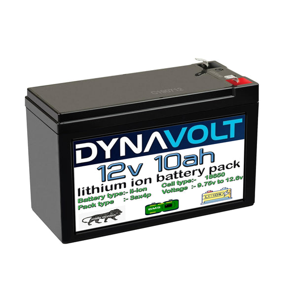 DYNAVOLT™ 12v 10ah lithium ion battery with ABS casing for agriculture spray pump, UPS, industrial use and solar etc